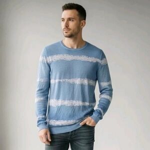 Men's Blue Striped Sweater